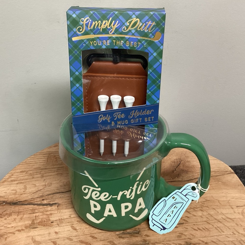 🟢 New / Sealed - Tee-rific PaPa Ceramic Mug w Golf Tee Holder Set - Gift Idea - Picture 1 of 10